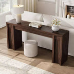 Console extra-longue en bois avec 2 tiroirs et 2 étagères de rangement, table d'appoint robuste et résistante aux marques pour entrée ou canapé de salon