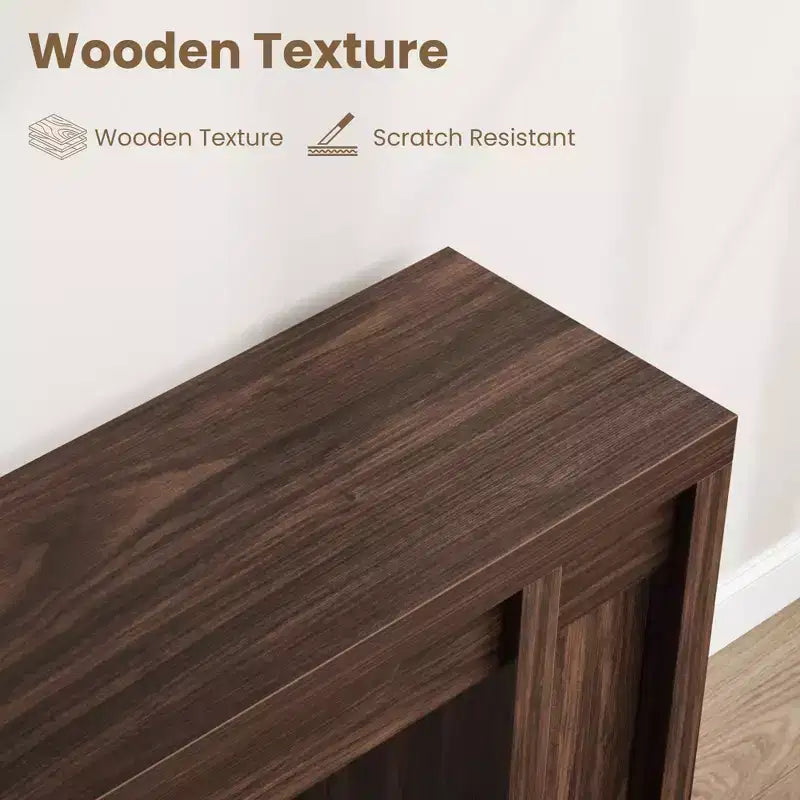 Console extra-longue en bois avec 2 tiroirs et 2 étagères de rangement, table d'appoint robuste et résistante aux marques pour entrée ou canapé de salon