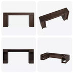 Console extra-longue en bois avec 2 tiroirs et 2 étagères de rangement, table d'appoint robuste et résistante aux marques pour entrée ou canapé de salon