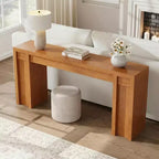 Console extra-longue en bois avec 2 tiroirs et 2 étagères de rangement, table d'appoint robuste et résistante aux marques pour entrée ou canapé de salon