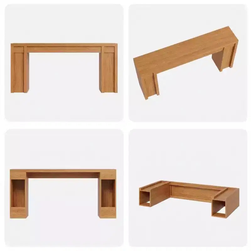 Console extra-longue en bois avec 2 tiroirs et 2 étagères de rangement, table d'appoint robuste et résistante aux marques pour entrée ou canapé de salon