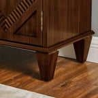 JVNOXK 33.6 Buffet bahut rétro en bois avec rangement, meuble de rangement d'appoint géométrique symétrique, console média