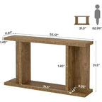 Table console longue Lantine 55, table de canapé étroite en bois à placer derrière le canapé, meuble d'entrée de style ferme pour salon, couloir