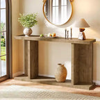 Table console longue Lantine 55, table de canapé étroite en bois à placer derrière le canapé, meuble d'entrée de style ferme pour salon, couloir