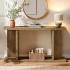 Table console longue Lantine 55, table de canapé étroite en bois à placer derrière le canapé, meuble d'entrée de style ferme pour salon, couloir
