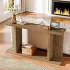 Table console longue Lantine 55, table de canapé étroite en bois à placer derrière le canapé, meuble d'entrée de style ferme pour salon, couloir