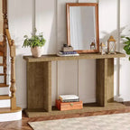 Table console longue Lantine 55, table de canapé étroite en bois à placer derrière le canapé, meuble d'entrée de style ferme pour salon, couloir