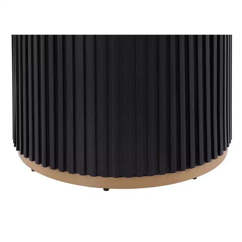 GDFStudio Howar Ensemble de salle à manger moderne 5 pièces rond en bois et métal avec chaises en chenille