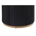 GDFStudio Howar Ensemble de salle à manger moderne 5 pièces rond en bois et métal avec chaises en chenille