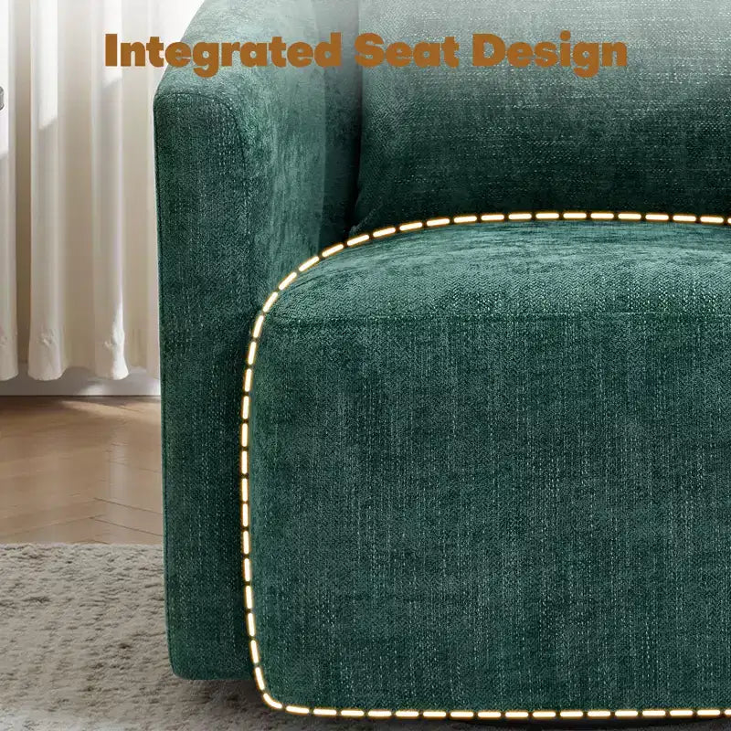 Fauteuil pivotant Bekrvio entièrement assemblé, fauteuil de salon en chenille avec oreiller, fauteuil simple confortable pour la lecture dans le salon
