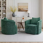 Fauteuil pivotant Bekrvio entièrement assemblé, fauteuil de salon en chenille avec oreiller, fauteuil simple confortable pour la lecture dans le salon