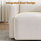 Fauteuil pivotant Bekrvio entièrement assemblé, fauteuil de salon en chenille avec oreiller, fauteuil simple confortable pour la lecture dans le salon