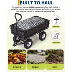 Chariot d'extérieur polyvalent, 400 livres (181 kg) robuste, 10 pneus pneumatiques tout-terrain, chariot de jardin manœuvrable avec panneaux grillagés amovibles pour le jardinage