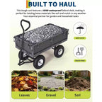 Chariot d'extérieur polyvalent, 400 livres (181 kg) robuste, 10 pneus pneumatiques tout-terrain, chariot de jardin manœuvrable avec panneaux grillagés amovibles pour le jardinage