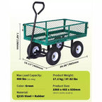 Chariot d'extérieur polyvalent, 400 livres (181 kg) robuste, 10 pneus pneumatiques tout-terrain, chariot de jardin manœuvrable avec panneaux grillagés amovibles pour le jardinage