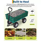 Chariot d'extérieur polyvalent, 400 livres (181 kg) robuste, 10 pneus pneumatiques tout-terrain, chariot de jardin manœuvrable avec panneaux grillagés amovibles pour le jardinage