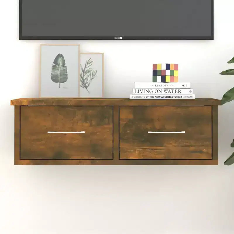vidaXL Armoire murale Chêne fumé Bois d'ingénierie Armoire murale standard
