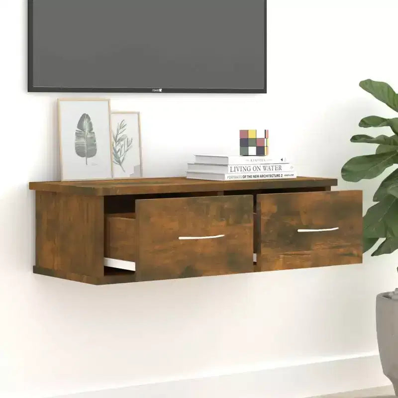 vidaXL Armoire murale Chêne fumé Bois d'ingénierie Armoire murale standard