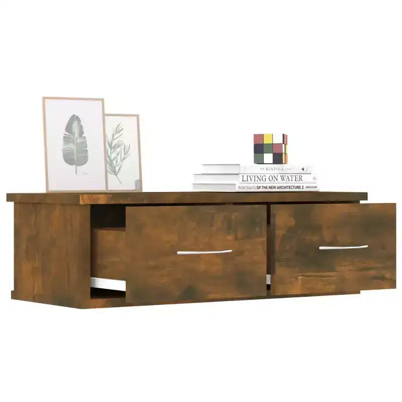 vidaXL Armoire murale Chêne fumé Bois d'ingénierie Armoire murale standard