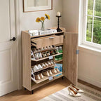 Meuble à chaussures pour entrée avec 3 tiroirs, meuble à chaussures étroit en bois, organisateur de chaussures autoportant pour foyer, couloir
