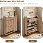 Meuble à chaussures pour entrée avec 3 tiroirs, meuble à chaussures étroit en bois, organisateur de chaussures autoportant pour foyer, couloir