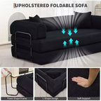 78.7 Canapé-lit futon 4-en-1 sans accoudoirs en velours côtelé, causeuse pliante avec oreillers (aucun assemblage requis)