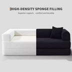 78.7 Canapé-lit futon 4-en-1 sans accoudoirs en velours côtelé, causeuse pliante avec oreillers (aucun assemblage requis)