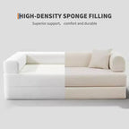 78.7 Canapé-lit futon 4-en-1 sans accoudoirs en velours côtelé, causeuse pliante avec oreillers (aucun assemblage requis)
