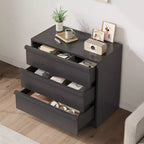 Table de chevet à 4 tiroirs, table de chevet de 99 cm de haut avec grand espace de rangement, table d'appoint étroite anti-basculement pour chambre à coucher, salon, entrée