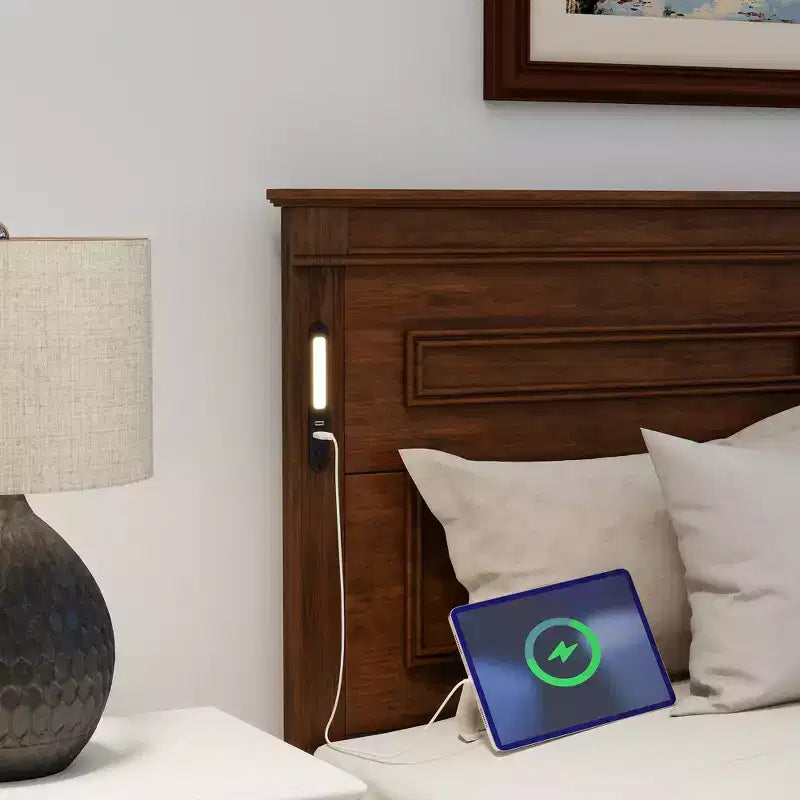 Lit Sailvan avec 2 tiroirs de rangement, lumières LED intégrées, station de charge USB