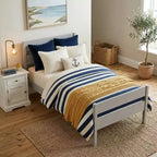 Cadre de lit plateforme double VECELO avec tête de lit à lattes horizontales, pas besoin de sommier tapissier, lit en bois pour chambre d'enfant