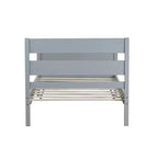 Cadre de lit plateforme double VECELO avec tête de lit à lattes horizontales, pas besoin de sommier tapissier, lit en bois pour chambre d'enfant