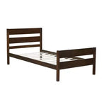 Cadre de lit plateforme double VECELO avec tête de lit à lattes horizontales, pas besoin de sommier tapissier, lit en bois pour chambre d'enfant