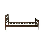 Cadre de lit plateforme double VECELO avec tête de lit à lattes horizontales, pas besoin de sommier tapissier, lit en bois pour chambre d'enfant