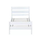 Cadre de lit plateforme double VECELO avec tête de lit à lattes horizontales, pas besoin de sommier tapissier, lit en bois pour chambre d'enfant