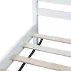 Cadre de lit plateforme double VECELO avec tête de lit à lattes horizontales, pas besoin de sommier tapissier, lit en bois pour chambre d'enfant