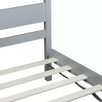 Cadre de lit plateforme double VECELO avec tête de lit à lattes horizontales, pas besoin de sommier tapissier, lit en bois pour chambre d'enfant