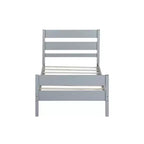 Cadre de lit plateforme double VECELO avec tête de lit à lattes horizontales, pas besoin de sommier tapissier, lit en bois pour chambre d'enfant