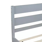 Cadre de lit plateforme double VECELO avec tête de lit à lattes horizontales, pas besoin de sommier tapissier, lit en bois pour chambre d'enfant