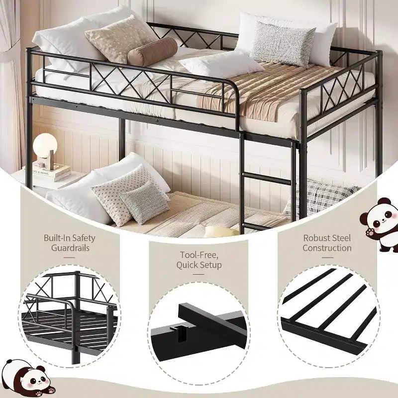 GuatoWave Lit Superposé Double Robuste Gain de Place avec Escalier pour Adultes, Adolescents et Enfants