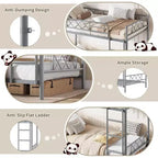 GuatoWave Lit Superposé Double Robuste Gain de Place avec Escalier pour Adultes, Adolescents et Enfants