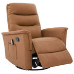 Fauteuil inclinable manuel rembourré en bouclette moderne, fauteuil inclinable berçant pivotant avec massage et dossier réglable pour salon-Panipeachy
