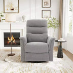 Fauteuil inclinable manuel rembourré en bouclette moderne, fauteuil inclinable berçant pivotant avec massage et dossier réglable pour salon-Panipeachy