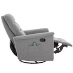 Fauteuil inclinable manuel rembourré en bouclette moderne, fauteuil inclinable berçant pivotant avec massage et dossier réglable pour salon-Panipeachy