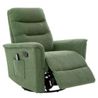 Fauteuil inclinable manuel rembourré en bouclette moderne, fauteuil inclinable berçant pivotant avec massage et dossier réglable pour salon-Panipeachy
