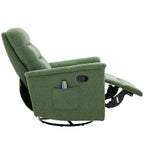 Fauteuil inclinable manuel rembourré en bouclette moderne, fauteuil inclinable berçant pivotant avec massage et dossier réglable pour salon-Panipeachy