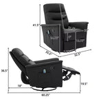 Fauteuil inclinable manuel rembourré en bouclette moderne, fauteuil inclinable berçant pivotant avec massage et dossier réglable pour salon-Panipeachy
