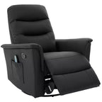Fauteuil inclinable manuel rembourré en bouclette moderne, fauteuil inclinable berçant pivotant avec massage et dossier réglable pour salon-Panipeachy