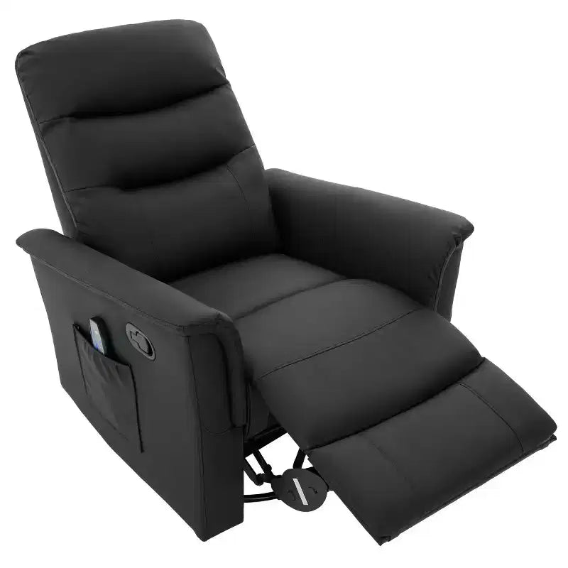 Fauteuil inclinable manuel rembourré en bouclette moderne, fauteuil inclinable berçant pivotant avec massage et dossier réglable pour salon-Panipeachy