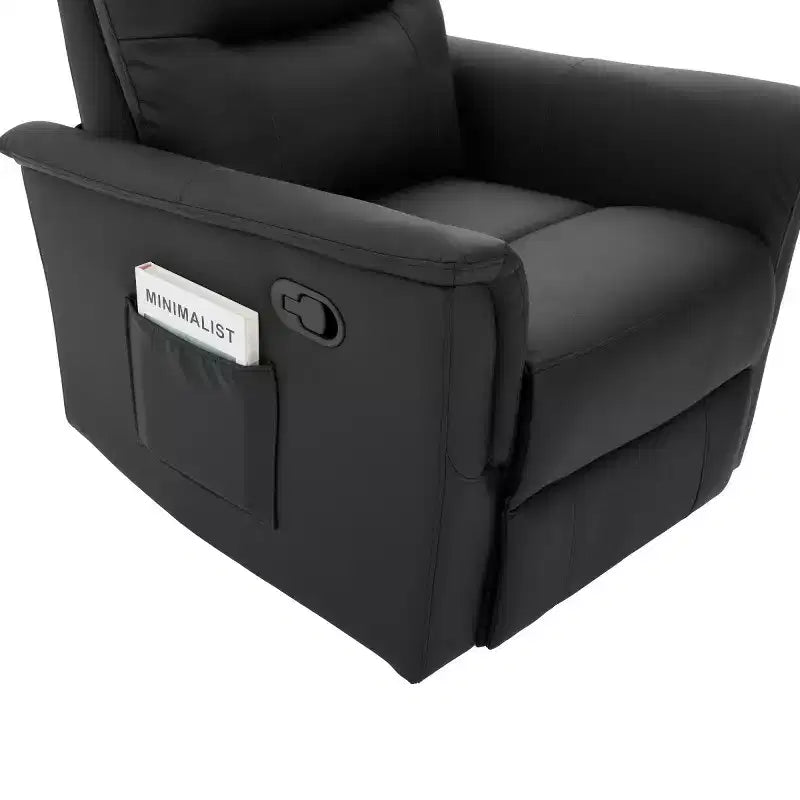 Fauteuil inclinable manuel rembourré en bouclette moderne, fauteuil inclinable berçant pivotant avec massage et dossier réglable pour salon-Panipeachy